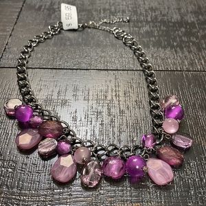 NWT BALLET Charcoal, Violet, Lavender and Purple Long Necklace